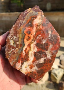 Red Crazy Lace Agate Faced Rough 5"X4"X2.5" 2.2 Pounds See Video - Picture 1 of 8