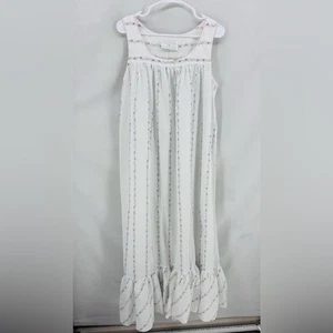 Vintage Eileen West Queen Anne’s Spitzen Nachthemd Damen Large Nachtwäsche Baumwolle - Bild 1 von 9