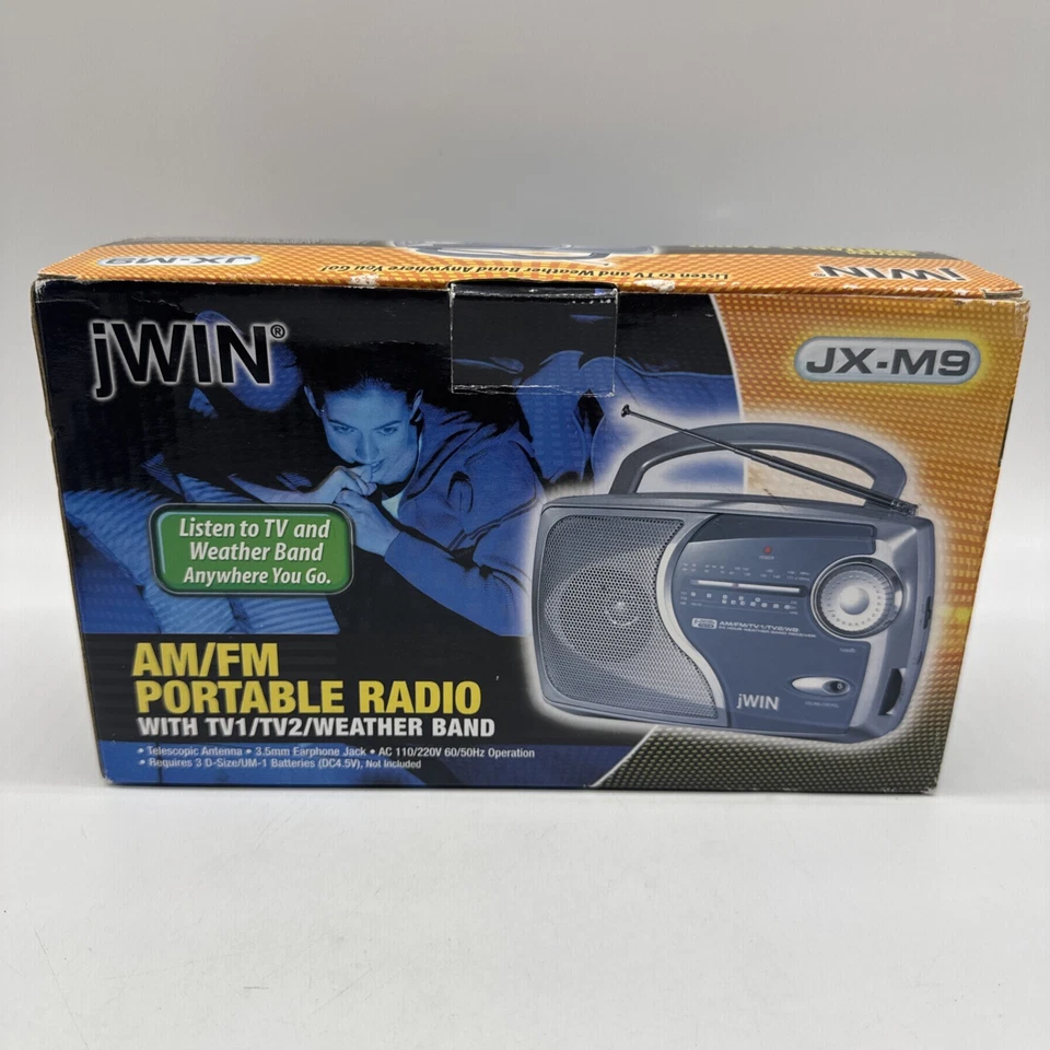 NUEVA RADIO PORTÁTIL JWIN AM/FM CON TV1/TV2/BANDA METEOROLÓGICA MODELO JX-M9 Foto 1 de 4