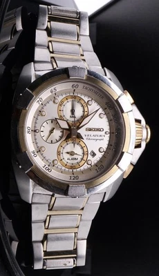 Reloj Pulsera Seiko Velatura Cronógrafo 48mm Automático 7T62-0HDO $1 Sin Res PARA ARREGLAR Foto 1 de 4