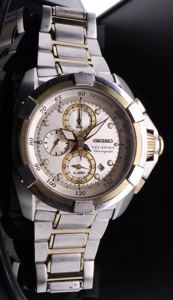 Reloj Pulsera Seiko Velatura Cronógrafo 48mm Automático 7T62-0HDO $1 Sin Res PARA ARREGLAR Foto 1 de 4