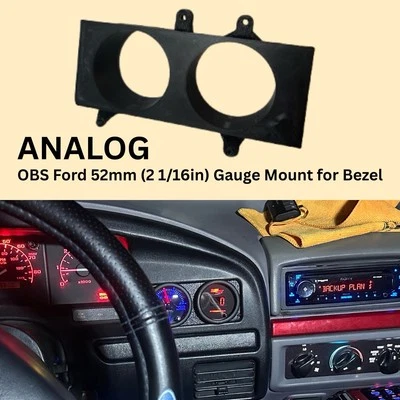 Soporte de calibre OBS Ford ANALÓGICO para bisel (92-96 F-150, F-250, F-350, Bronco) Foto 1 de 4
