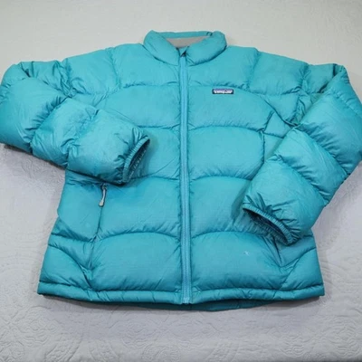 Patagonia Jacket Womens M Teal Fitz Roy Puffer Full Zip Goose Down Warm Coat - Image 1 of 4