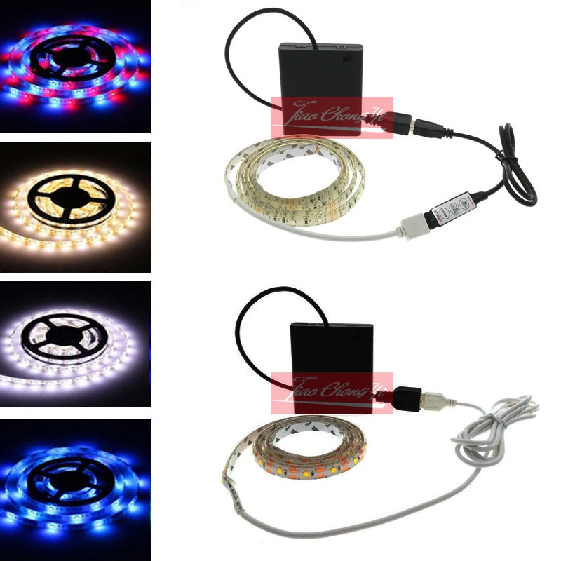 DC5V USB LED Strip 2835 With Battery Box Set RGB / Warm White / White DIY LED - Image 1 of 1