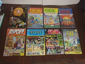 8x Bulk Lot Vintage Comics Freak Brothers RIP OFF COMIX Gilbert Shelton Rip-Off - Foto 1 di 18