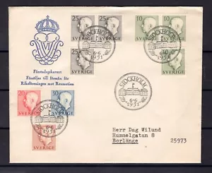 Sweden 1951 Gustaf VI Adolf , Royalty FDC. - Picture 1 of 1
