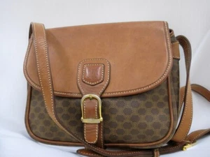 Bolso de Hombro Celine PVC Cuero Marrón Macadam Vintage Auténtico - Imagen 1 de 11
