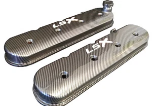 LSX Valve Covers Carbon Fiber Hydro Dipped Holley 241-405 White LSX - Picture 1 of 1