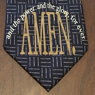 Corbata de cuello vintage Eagle 100 % seda para hombre hecha en China estampado de oración del Señor " Foto 1 de 4