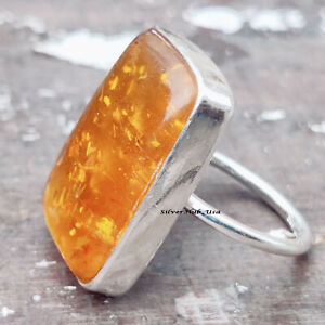 Baltic Amber 925 Sterling Silver Ring Mother's Day Jewelry All Size EC-556