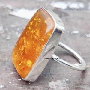 Baltic Amber 925 Sterling Silver Ring Mother's Day Jewelry All Size EC-556 - Picture 1 of 6