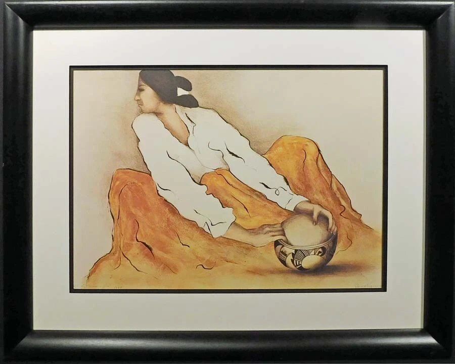 Póster R C Gorman "Pottery Keeper" personalizado enmarcado vintage GALERÍA póster Foto 1 de 3