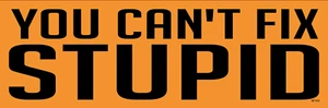 You Can't Fix STUPID, Funny So True Vinyl Bumper Sticker Decal M160 - Picture 1 of 1
