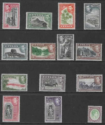 CEYLON 1938-49 SET (14) MH. SG. 386 - 397.  (6966) Cover