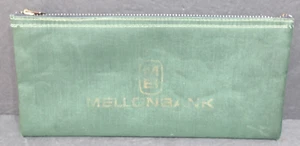 Vintage MB Mellon Bank Green Deposit Money / Cash Bag Zipper Top - Picture 1 of 7