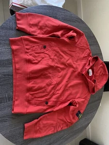 Supreme FW14 Stone Island Hooded Sweatshirt LARGE RED Rare - Picture 1 of 9