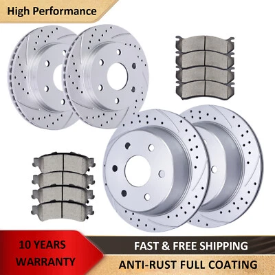 Front & Rear Rotors + Brake Pads for Chevy GMC Sierra Silverado 1500 Yukon Tahoe - Image 1 of 4