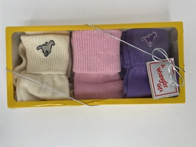 3 pares de calcetines tobilleros con puños Wrangler talla nuevo de colección 9 - 11 en caja rosa púrpura marfil Foto 1 de 4