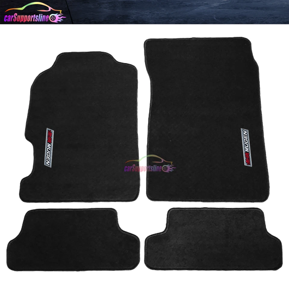 Подходит для 97–01 Honda Prelude 2DR черные нейлоновые напольные коврики противоскользящие ковры с Mugen - Изображение 1 из 2