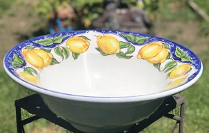 Sur La Table Lemon Tuscan Fruit Frutta Pasta Salad Bowl Italy Ceramic 14” - Picture 1 of 12