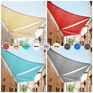 ColourTree Triangle Sun Shade Sail Canopy Fabric Outdoor Patio - Picture 1 of 49