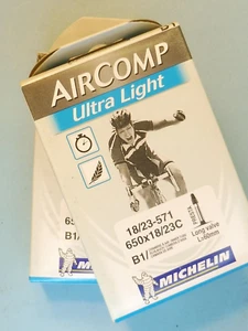 2 - Tubos interiores Michelin 650 / 18 - 23 (Carrera 26 / 60 mm Válvula) - Bicicleta NUEVO DE LOTE ANTIGUO - Imagen 1 de 2