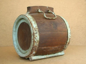 Vintage Barrel Antique Early Primitive Wood Keg Cask Old Painted 1920s 20th - Picture 1 of 10