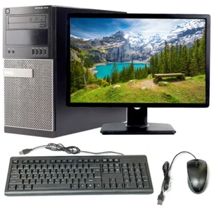 Dell Desktop Computer Tower Intel Core i3 8GB 1TB HD 22" LCD WIFI Windows 10 PC - Picture 1 of 10