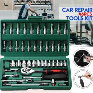 46pcs Metric Socket Set Ratchet Torx Wrench Kit 1/4" Drive Repair Tool with Case - Picture 1 of 11