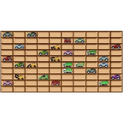 1 Pcs 110 Space Toy Car Display Case Wooden Wheels Shelf Wall Mounted Toy Car... - Image 1 of 4