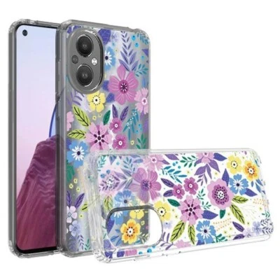 Funda híbrida parachoques transparente de diseño para OnePlus Nord N20 5G FLORES COLORIDAS Foto 1 de 4