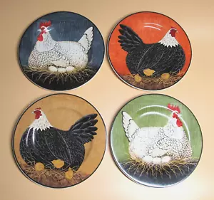 HENNY PENNY BY SAKURA SALAD/DESSERT PLATES SET OF 4 EUC - Picture 1 of 17