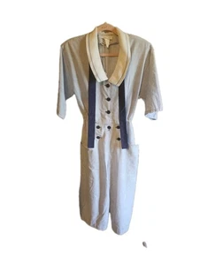 VTG 1990s California Girl By Petrina Aberle Sailor Style Womens Jumpsuit, Size 8 - Picture 1 of 10
