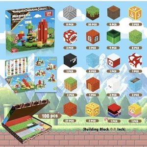Super Mario Bros 100 Pcs. Magnetic Toy World Building Cubes. STEM Montessori - Picture 1 of 8