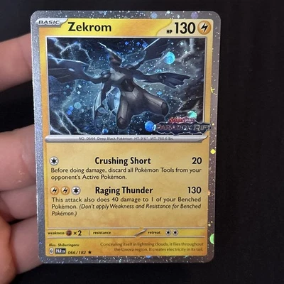 Zekrom 066/182 SV04: Paradox Rift Stamped Promo Cosmos Holo - Image 1 of 2