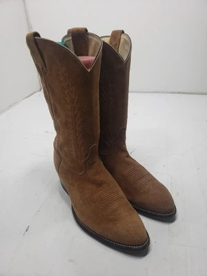 Vintage Tony Lama Men's 6986 Tan Suede Cowhide Leather Cowboy Boots Size 11 EE - Image 1 of 4