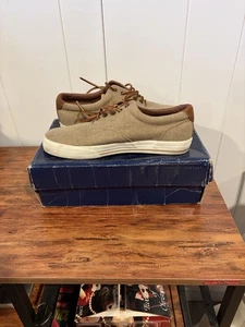 Men’s Vaughn Beige Polo Ralph Lauren Shoes Lace Up Size 8D With Box - Picture 1 of 12