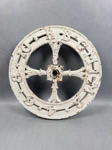 Antiker Aufzug Bodenanzeige Zifferblatt Art Deco Ära Gusseisen Messing - Bild 1 von 8