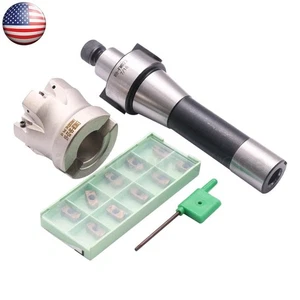 R8 FMB22 Arbor EXN03R-50-22-6T Face Shell Mill Cutter + 10* LNMU0303ZER Inserts - Picture 1 of 6