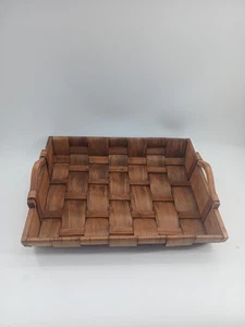 Woven Wood Baskets Storage Decor 16.5"x 13"x 3.25" (PreOwned)** - Picture 1 of 13