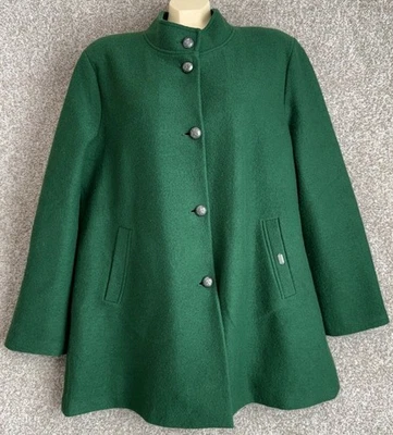 Geiger Jacket Austria Womens Size 42 100% Wool Green Button Up Coat Pockets - Image 1 of 4