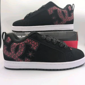 DC Shoes Men's 10.5 Court Graffik Black/White/Red Low Top Sneaker Shoes (BW5) - Picture 1 of 9