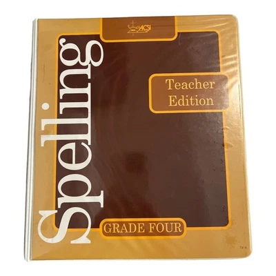ACSI Spelling Grade Four Teacher Edition in Binder~Revised 1992 Homeschool New - Image 1 of 4