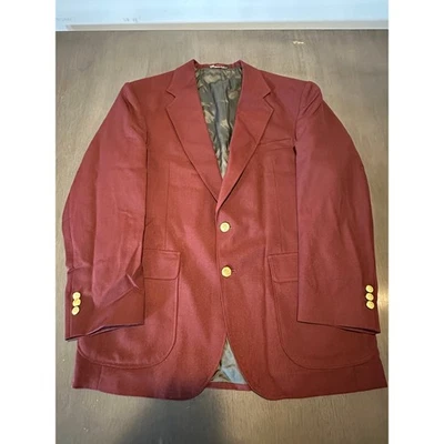 De Colección Stafford EE. UU. 40R Granate Lúpulo Lana Hombres Blazer Traje Chaqueta Dorado 2 Botones Foto 1 de 4