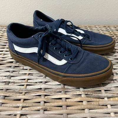 Vans Blue and White Sneakers Classic Skate Style, Gum Soul, men's size 7, EUC - Image 1 of 4
