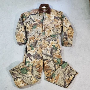 Vintage Walls Blizzard Pruf Coveralls Mens Medium Short Brown Camo Insulated USA - Picture 1 of 19