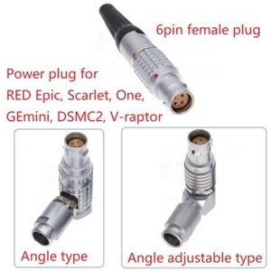 1B 6pin female plug for RED ONE EPIC SCARLET V-RAPTOR power cable plug - Picture 1 of 13