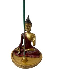 PORTA BRUCIA INCENSI BUDDA IN RESINA H 11,5x9 profumatori ambiente incenso - Picture 1 of 2