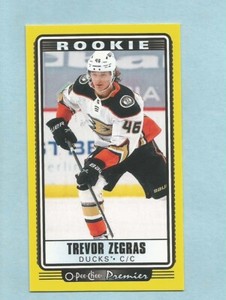 2021-22 O-Pee-Chee OPC Premier TALL BOY YELLOW Trevor Zegras P-40 ROOKIE Ducks