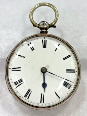 1860s Pocket Watch Benjamin Hill English Sterling Silver Working Nicely Size 13 - Image 1 of 4